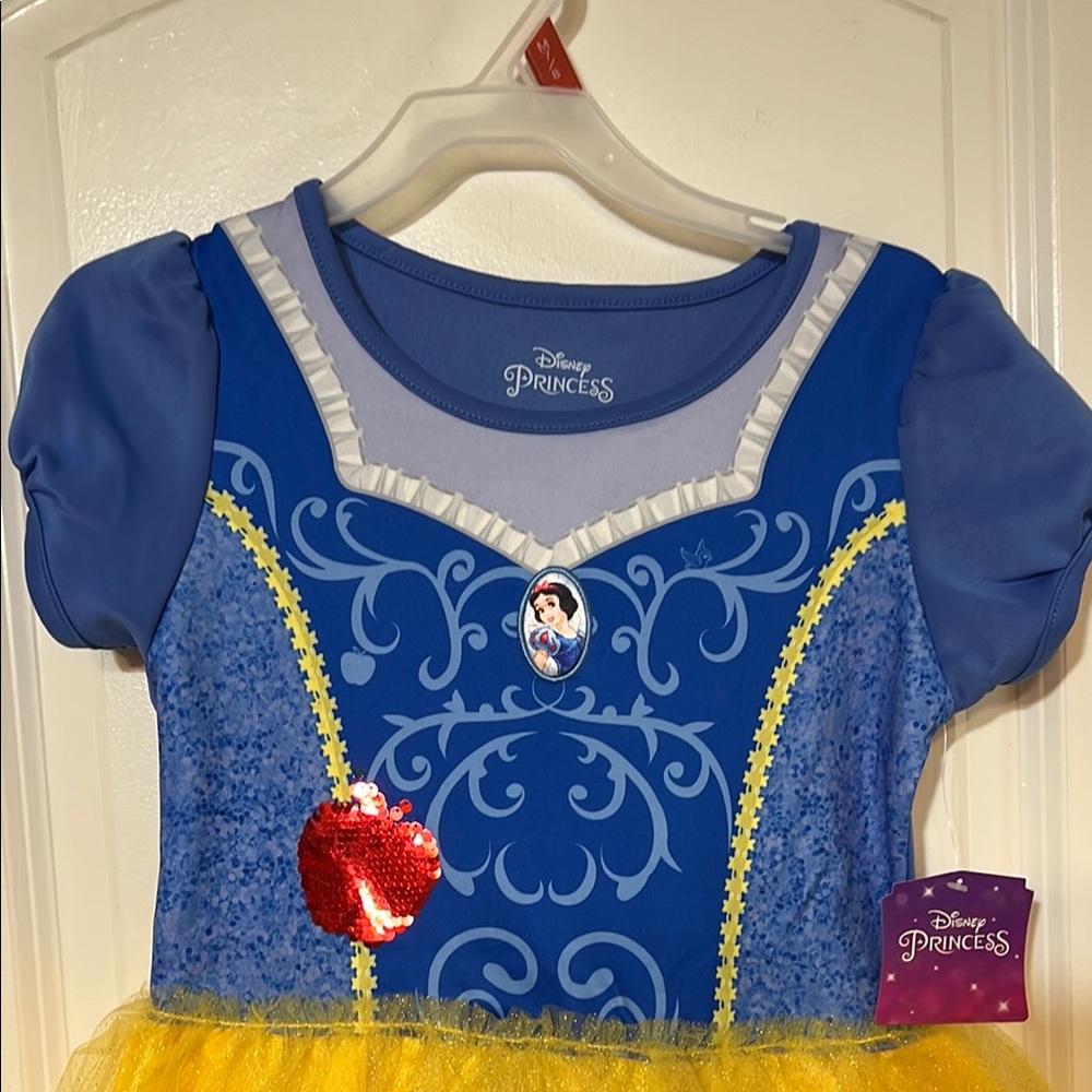 Disney Princess Snow White Blue and Yellow Girls dress Size Medium 7-8 - Picture 4 of 13